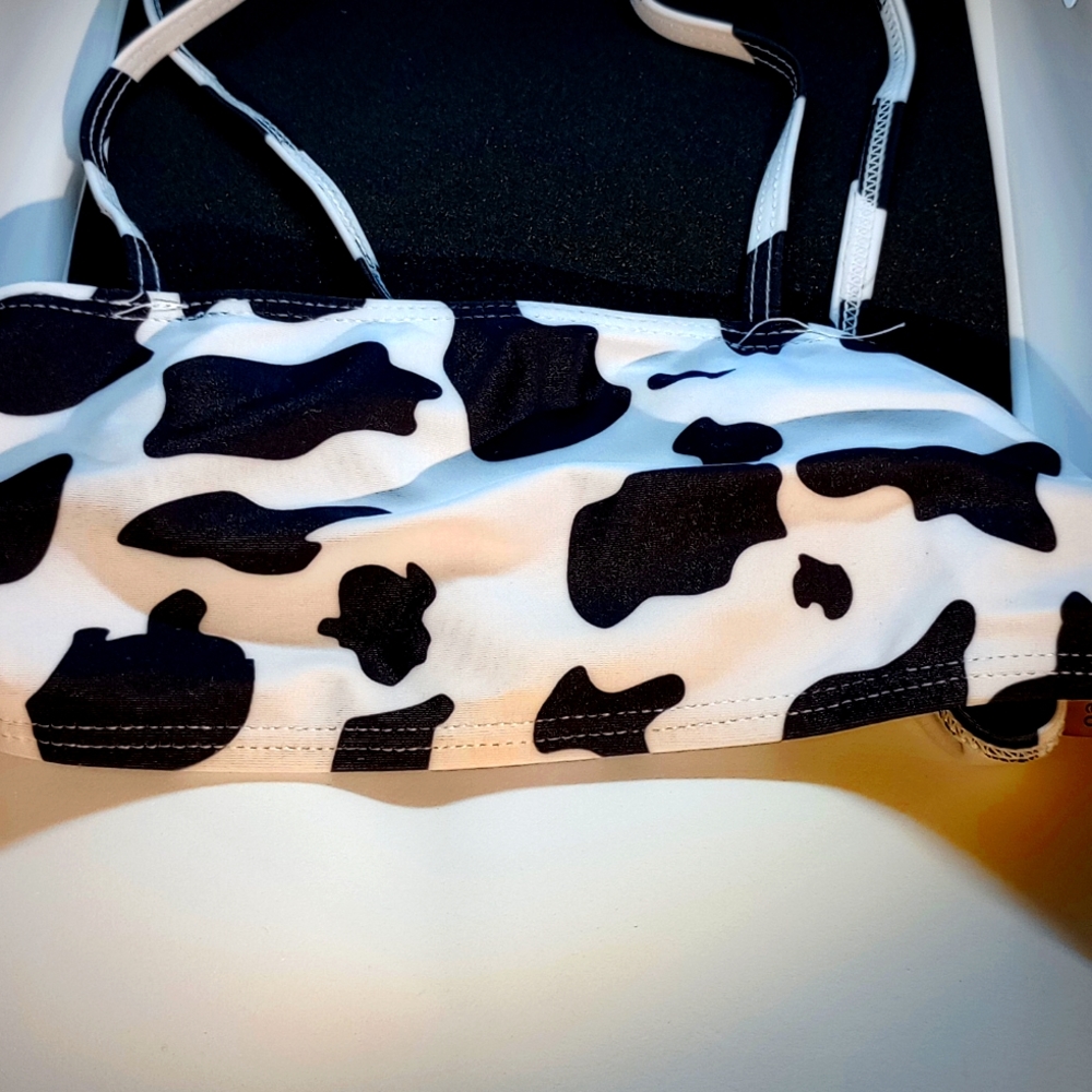 Cow print two piece bikini